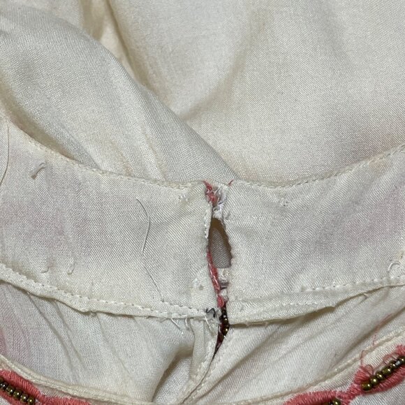 LulaSoul Halter Swing Dress Embroidered M (READ) Cream Peach Boho - Picture 11 of 11